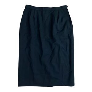 Austin Reed Classic Vintage Black Pencil Skirt 100% Wool Fully Lined sz 8